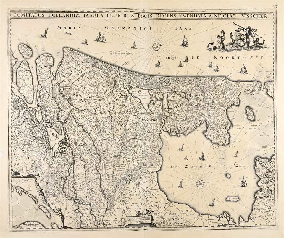 Comitatus Hollandiae tabula pluribus locis recens emendata - CBT 6605153