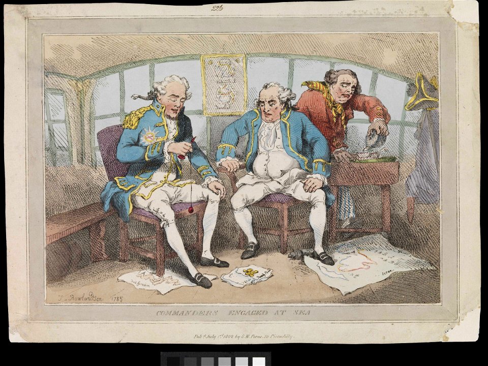 Commanders engaged at sea (caricature) RMG PW3714