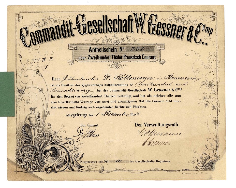 Commandit-Gesellschaft W. Gessner & Cmp 1858