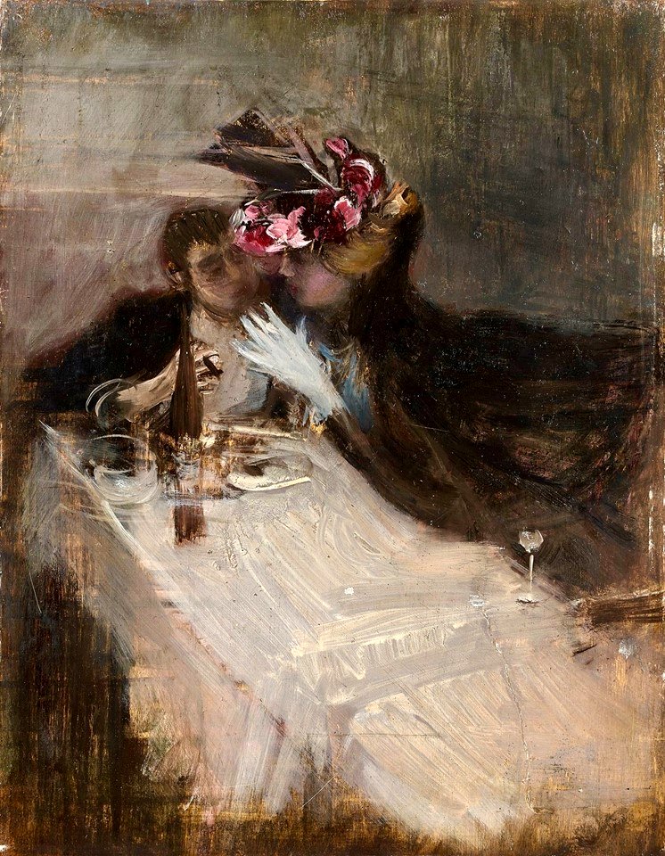 Boldini - Couple in a restaurant