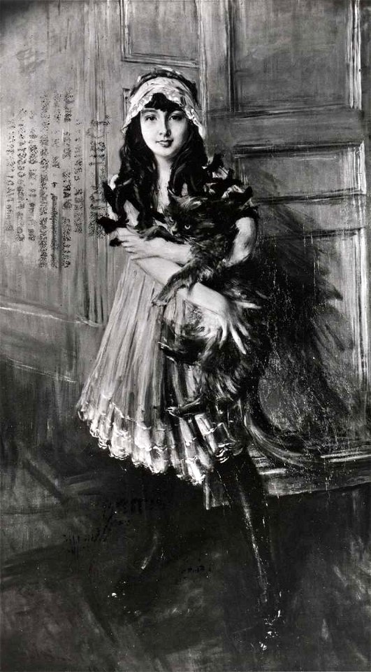 Boldini - Ritratto di Bianca Errazuriz de Alvear col gatto, 1910