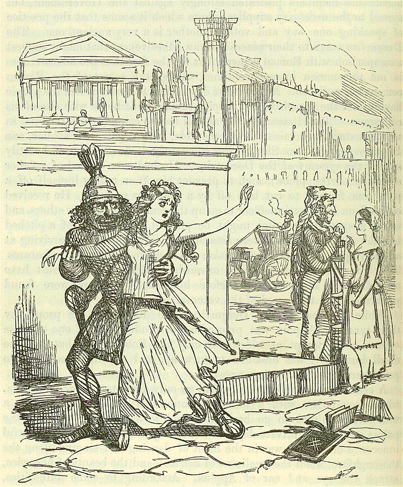 Comic History of Rome p 078 Virginia carried off by a Minion in the pay of Appius