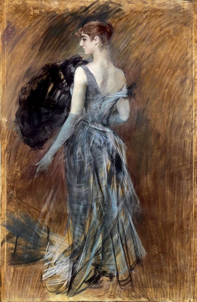 Boldini - Signora bionda in abito da sera, circa 1889