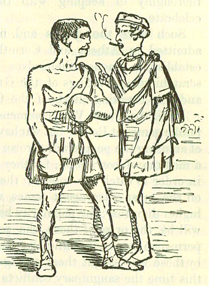 Comic History of Rome p 165 Early Roman Gladiator and his Patron