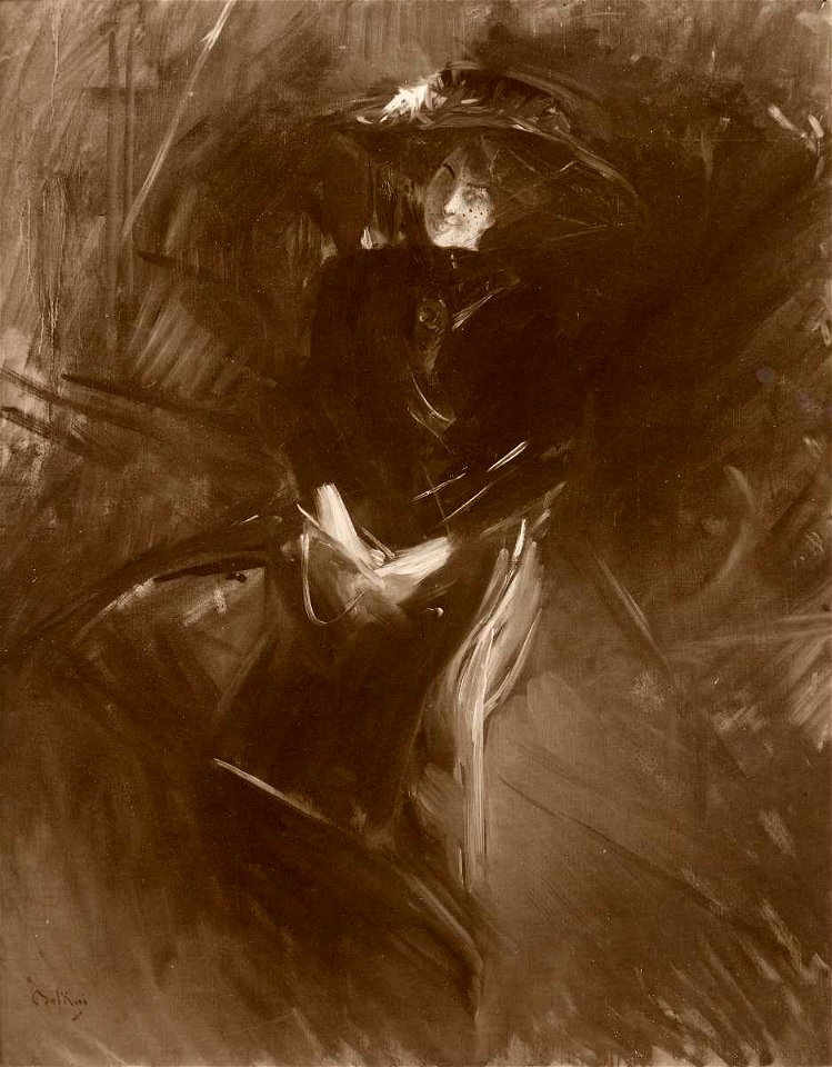 Boldini - Ritratto di signora con cappello, 1918