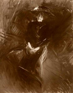 Boldini - Ritratto di signora con cappello, 1918