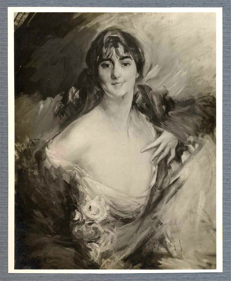 Boldini - Ritratto di giovane donna con rose, 1913