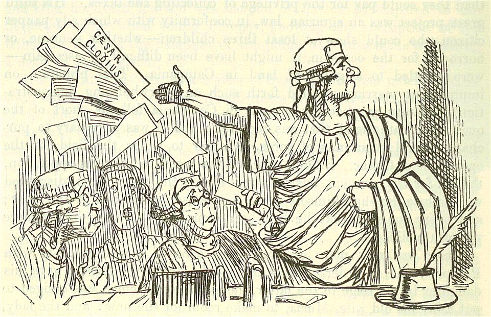 Comic History of Rome p 296 Cicero throws up his Brief like a Gentleman