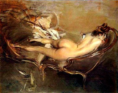 Boldini - a-reclining-nude-on-a-day-bed
