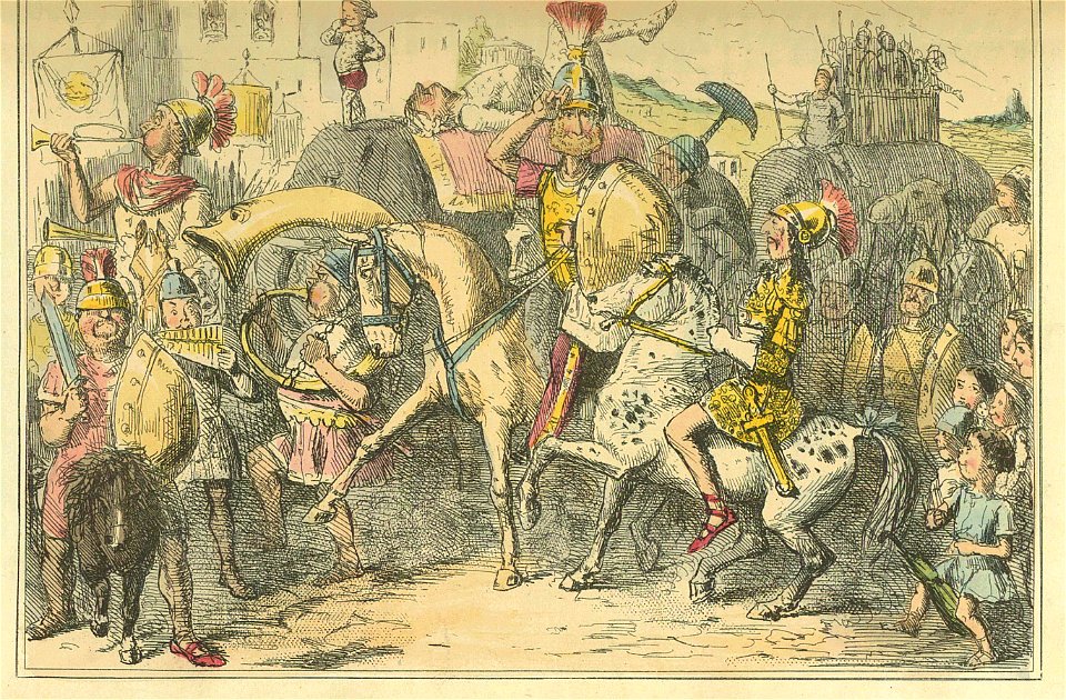 Comic History of Rome Table 05 Pyrrhus arrives in Italy with his Troupe