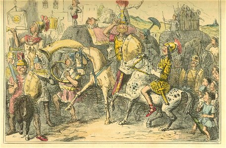 Comic History of Rome Table 05 Pyrrhus arrives in Italy with his Troupe