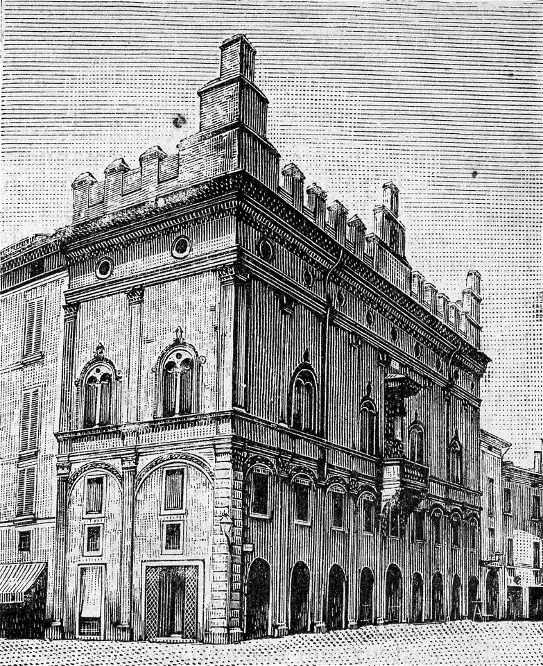 Bologna – Palazzo dei Cenciaiuoli (xilografia)