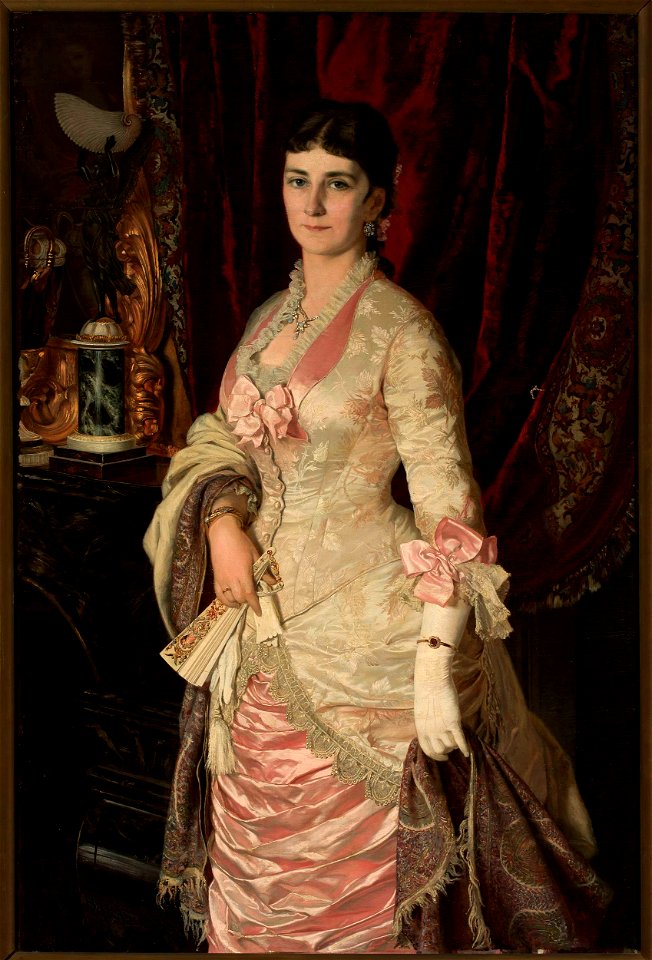 Bolesław Łaszczyński - Portrait of a lady in a satin dress - MP 5430 - National Museum in Warsaw