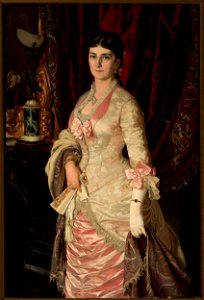 Bolesław Łaszczyński - Portrait of a lady in a satin dress - MP 5430 - National Museum in Warsaw