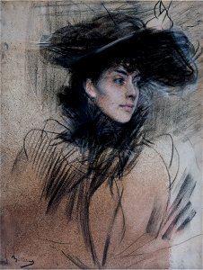 Boldini, Testa bruna, 1890-1892 circa