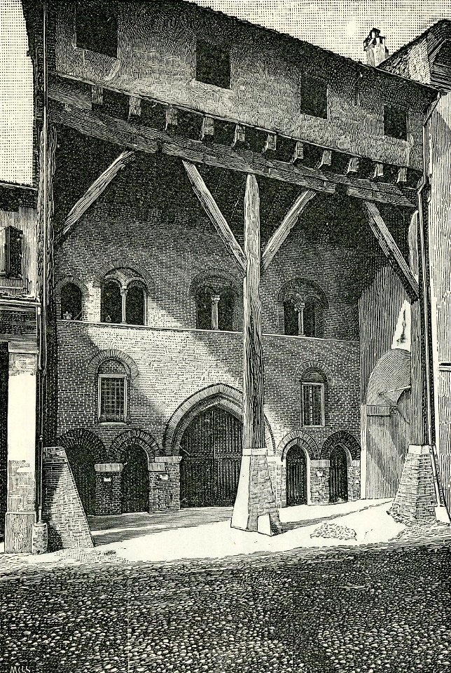 Bologna Casa Isolani xilografia