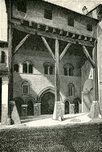 Bologna Casa Isolani xilografia