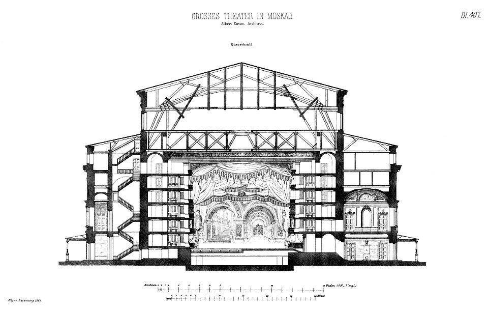 Bolschoi Theater Moskau Querschnitt (Albert Cavos)