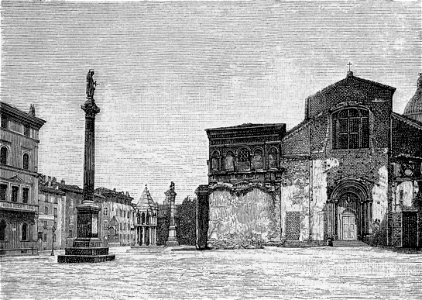 Bologna – Piazza di San Domenico (xilografia)