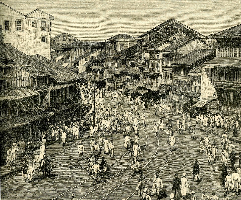 Bombay il bazar (xilografia)