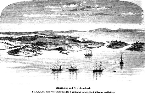 Bomareund and Neighbourhood. George Dodd. Pictorial history of the Russian war 1854-5-6. Free illustration for personal and commercial use.