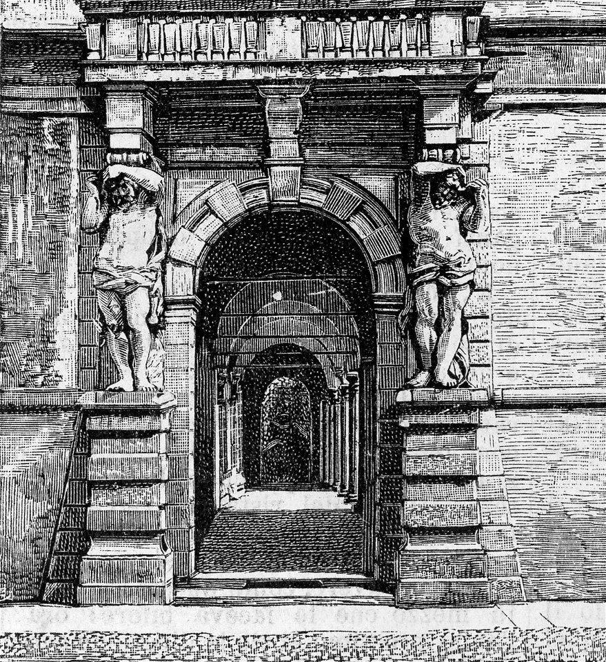 Bologna – Porta del Palazzo Bargellini (xilografia)