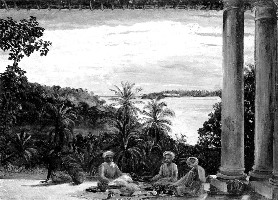 Bombay Pedlars on Mrs Cameron's Verandah, by Marianne North