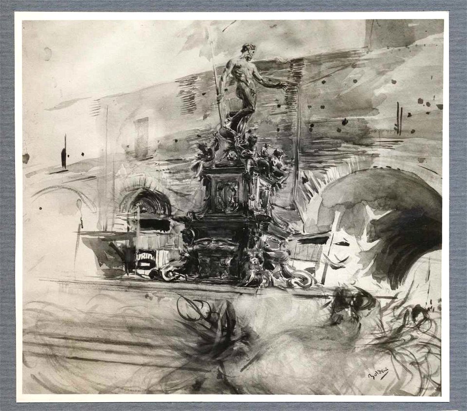 Boldini - Fontana del Nettuno a Bologna, 1910
