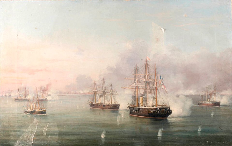 Bombardment of Alexandria 11 July 1882 (1883) NMM NMMG BHC0642