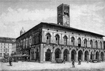 Bologna – Palazzo del Podestà (xilografia)