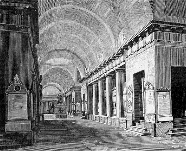 Bologna – Porticato interno del Camposanto (xilografia)