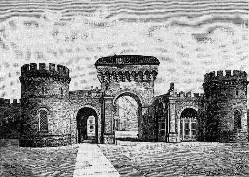 Bologna – Porta Saragozza (xilografia)