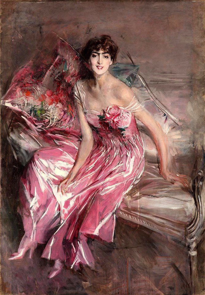 Boldini signora in rosa