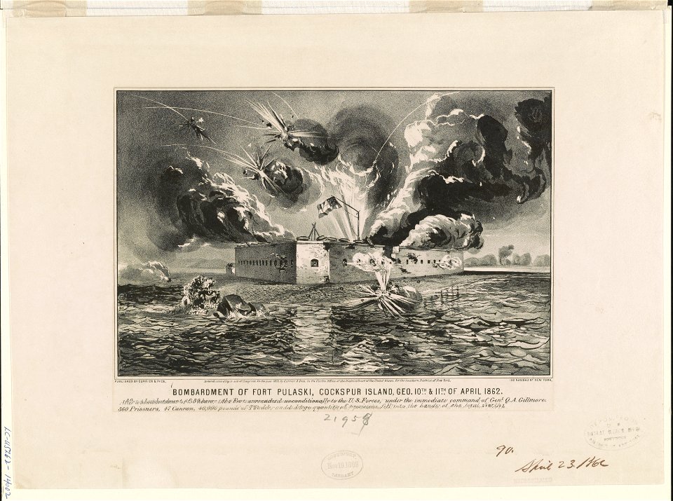Bombardment of Fort Pulaski, Cockspur Island, Geo. 10th & 11th of April 1862 LCCN90711977