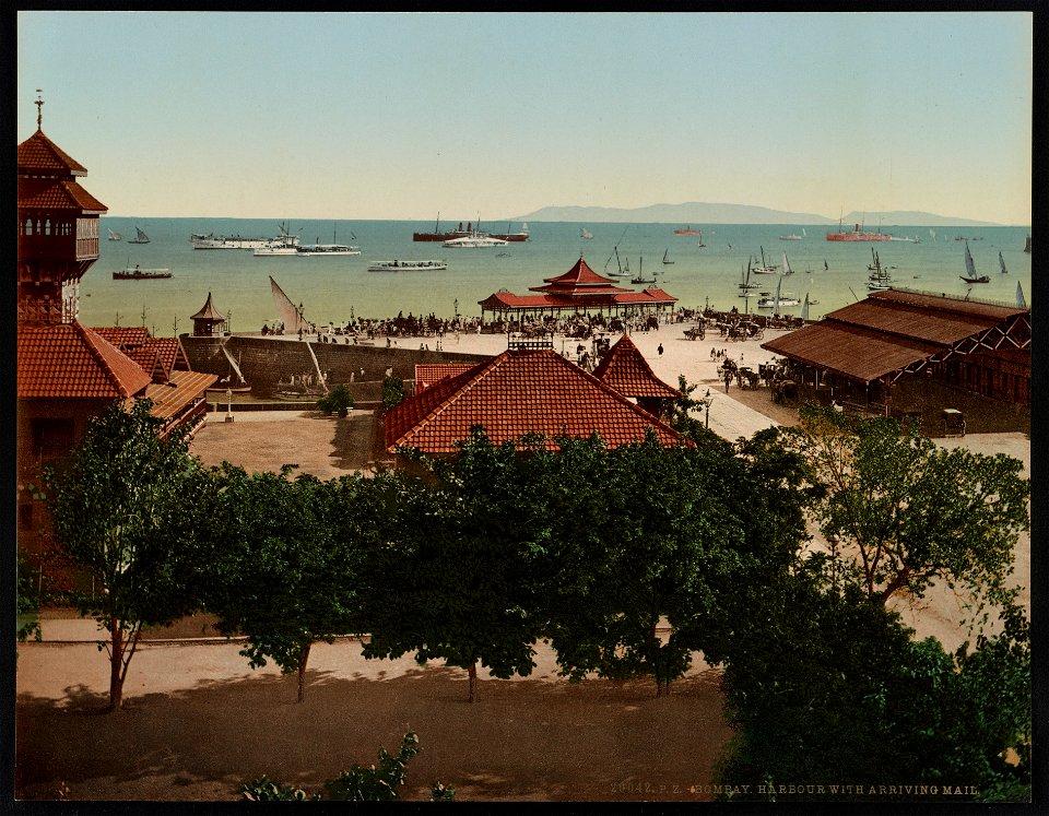 Bombay. Harbour with arriving mail. LCCN2017658173