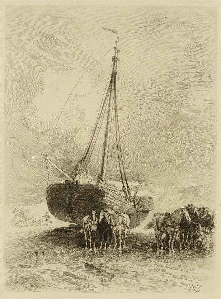 Bomschuit op strand, objectnr A 15128