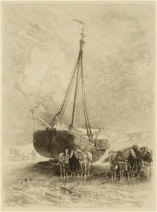 Bomschuit op strand, objectnr A 15128