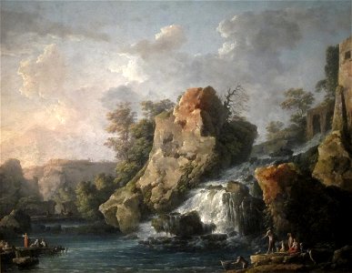 Carlo Bonavia's oil painting, Carlo - Teverone Cascade, 1787