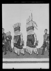 Bonad med Karl XIV Johans begravningståg, 1844 - Livrustkammaren - 69694