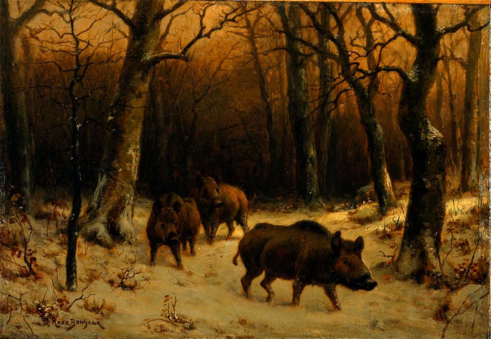 Rosa Bonheur - Sangliers dans la neige