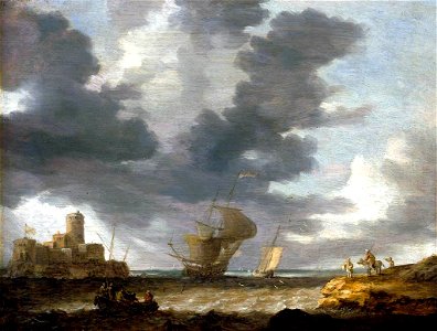 Bonaventura Peeters - Breezy Estuary Scene - WGA17126. Free illustration for personal and commercial use.