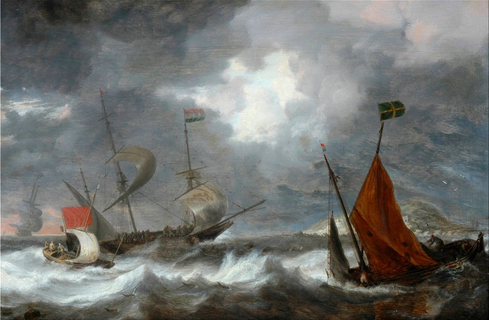Bonaventura I Peeters - Sea storm with sailing ships - Google Art Project