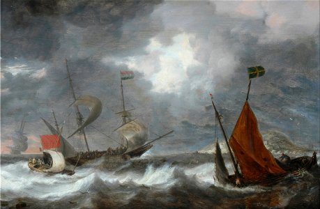 Bonaventura I Peeters - Sea storm with sailing ships - Google Art Project