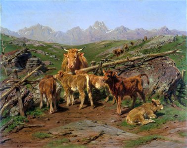 Rosa Bonheur Calves 1879FXD. Free illustration for personal and commercial use.