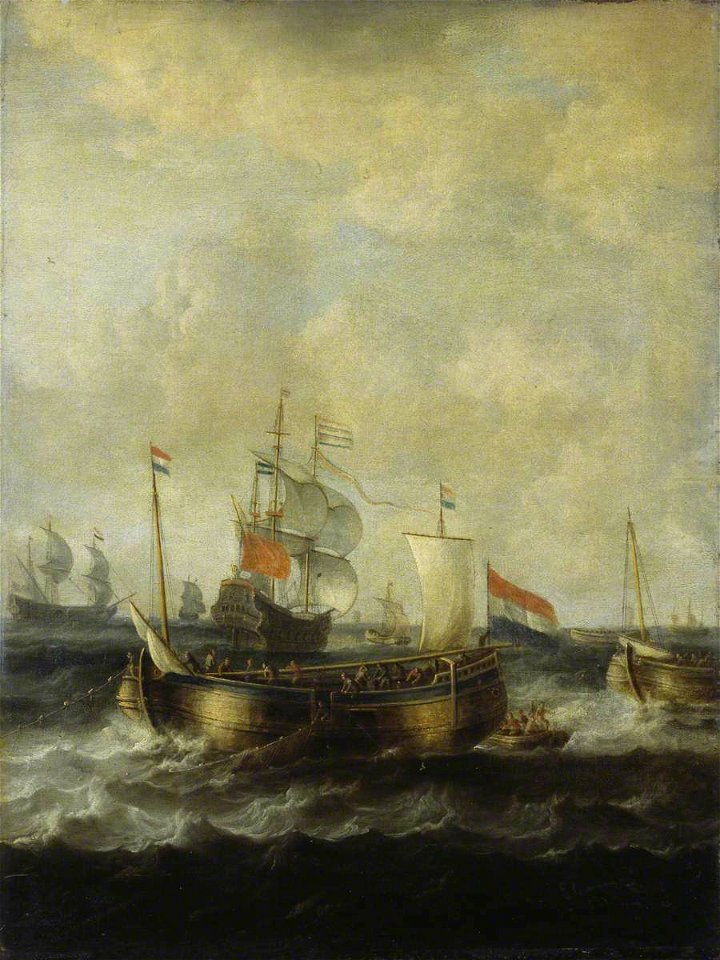 Bonaventura Peeters I (1614-1652) - Dutch Indiamen Passing Herring Busses - BHC0762 - Royal Museums Greenwich