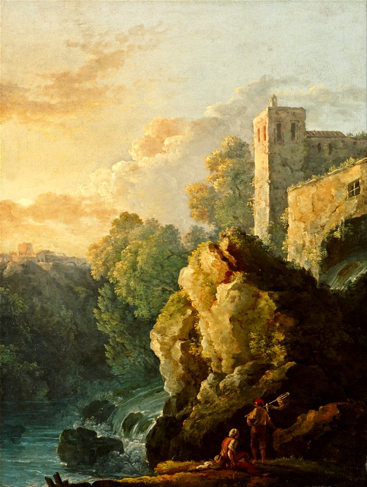 Bonavia, Carlo - Castle and Waterfall - Google Art Project