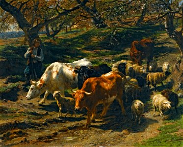 Rosa Bonheur - Un berger avec son Troupeau