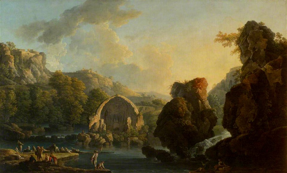 Carlo Bonavia (active 1740-1788) - Lake with the Ruined Temple of Diana at Baiae - 266902 - National Trust