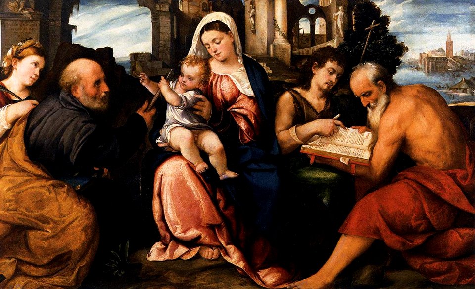 Bonifacio de Pitati - Virgin and Child with Saints - WGA02426