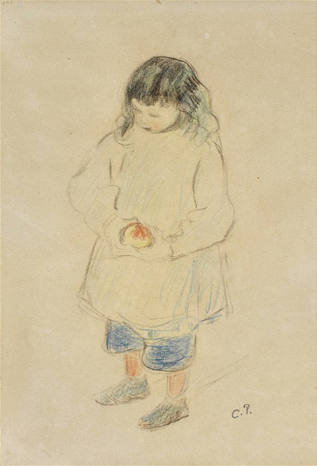 Bonhams - Camille Pissarro (French, 1830-1903) Enfant tenant une pomme